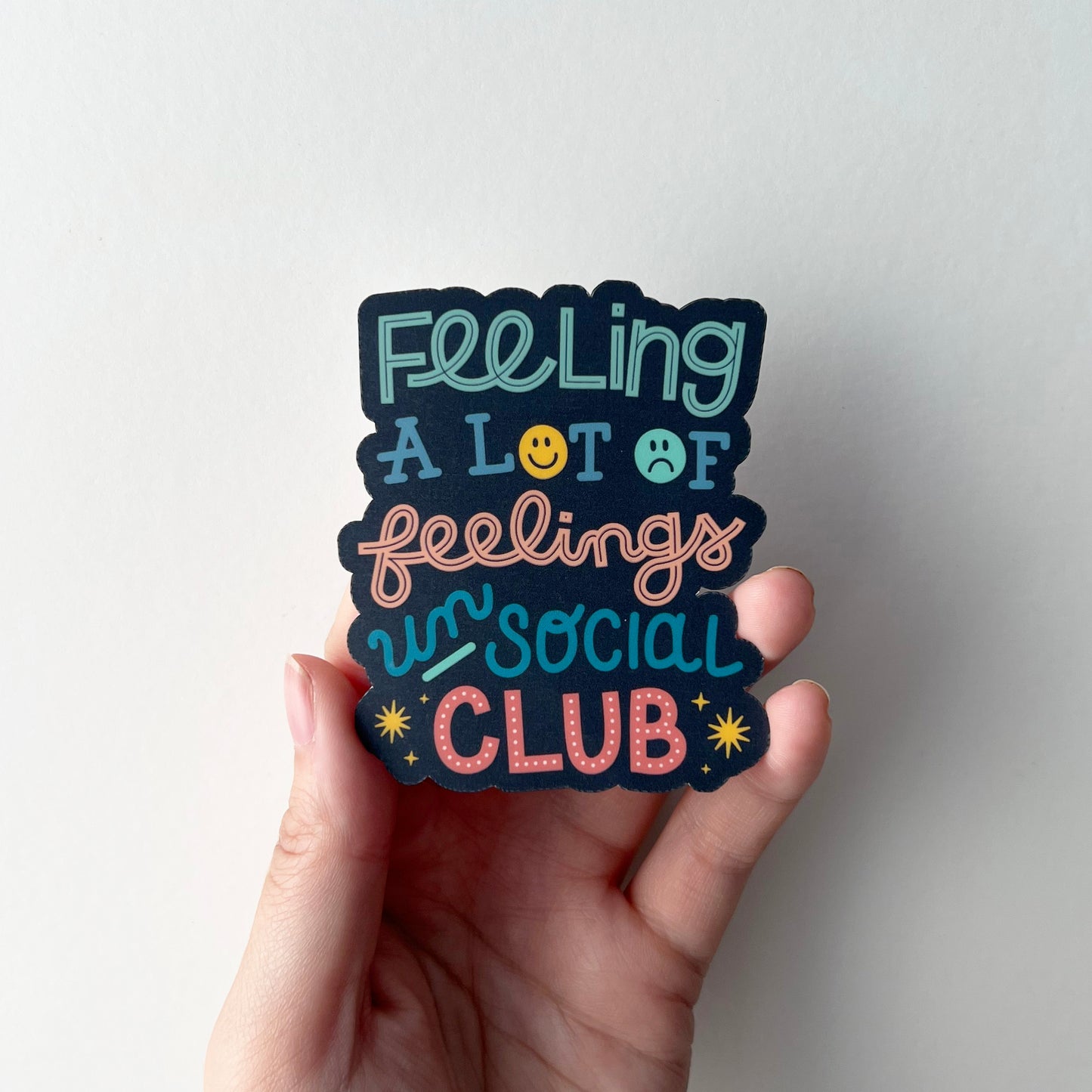 feelings unsocial club matte vinyl sticker