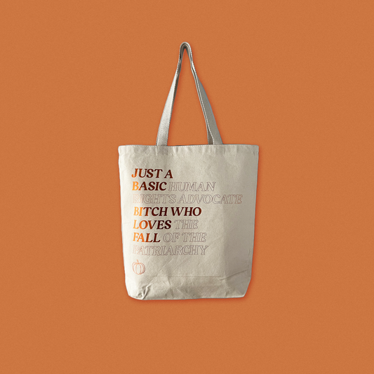 just another basic b*tch fall canvas tote bag