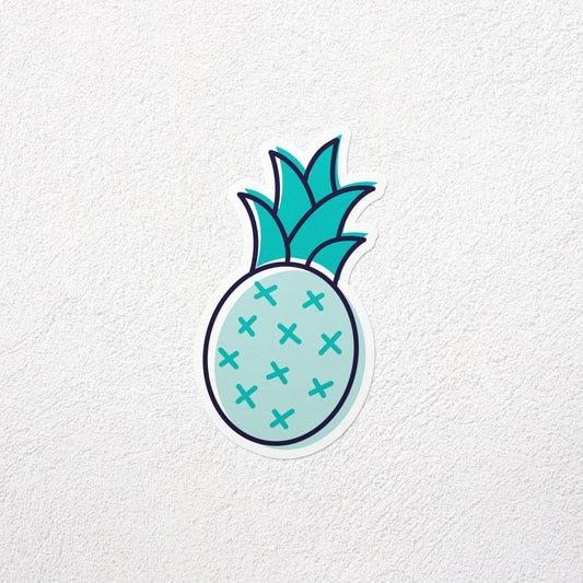 mint pineapple matte vinyl sticker - lucky jones co.