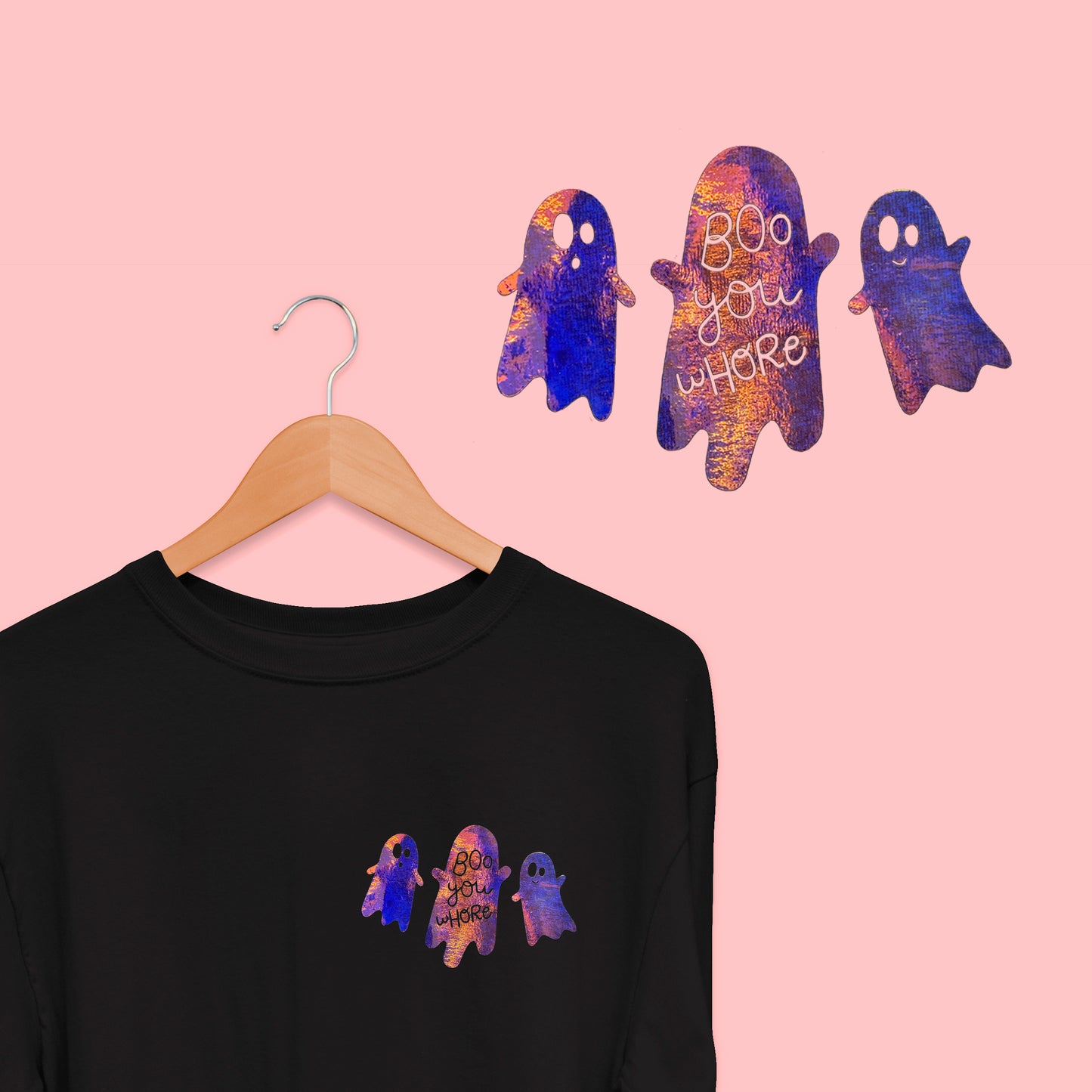 mean ghouls holographic long sleeve t-shirt