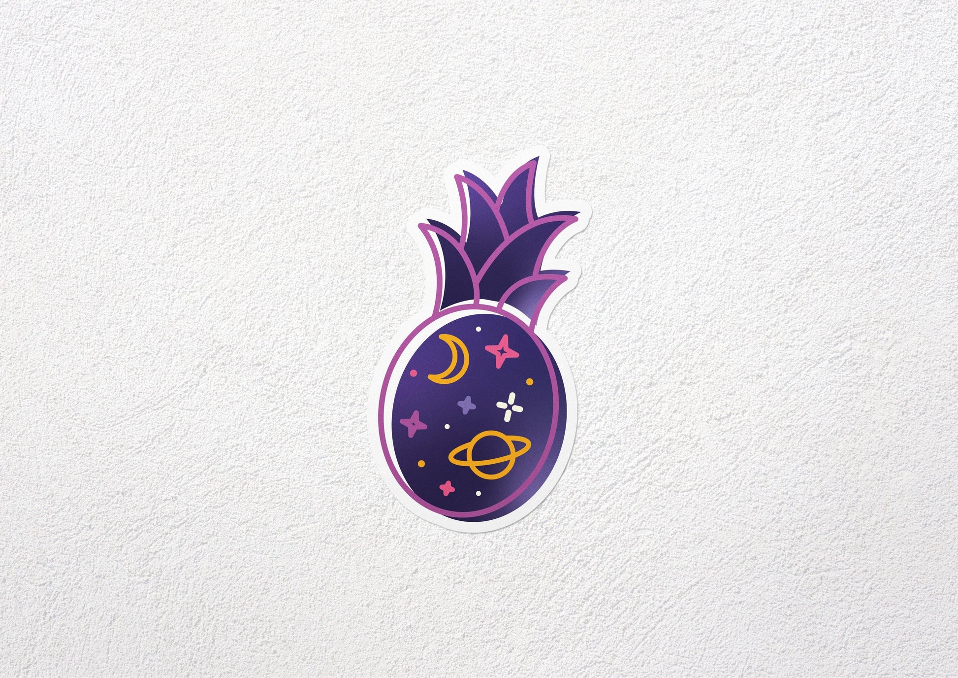 space pineapple vinyl sticker - lucky jones co.